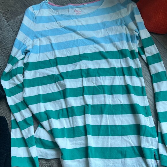 Boden Stripes Ahead Of The Rest Long Sleeve Cotton Stripes Long Sleeve Tee sz 8 - Picture 5 of 11